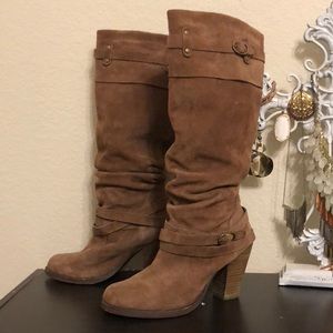 Steve Madden Evvie sz 8 tobacco suede boot w/ heel